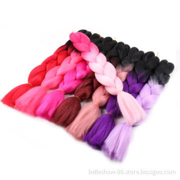 Hot sell  braiding hair black and gold  ombre braiding hair synthetic  yaki pony jumbo braids